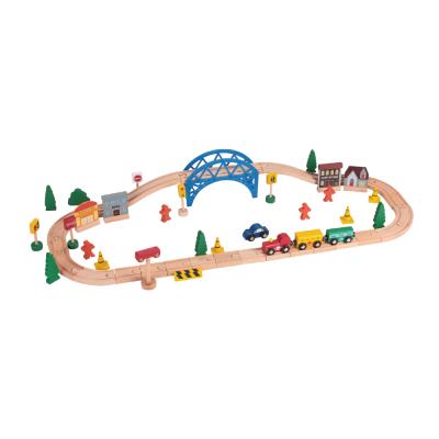 China Develop Children's Coordination and 60pcs Hottest Educational Wooden Train Problem Solving Skills 2021 New Set Toy Railway Jigsaw Puzzles For Kids for sale