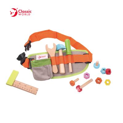 China MODEL TOY Educational Construction Role Play Set Wooden Kids Tool Belt Educational Set for sale