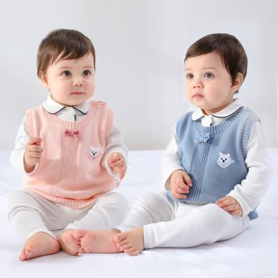 China The new anti-shrink baby sweater Korean version of the fall and winter newborn baby knitted vest baby cotton knitting wholesale for sale