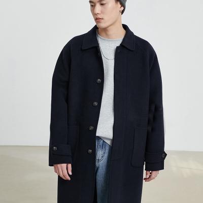 China Customized Winter Goods Reversible New Customized High Quality Wool Men's Dishonest Design Woolen Coat With Pocket Europe Single Breasted Swapping for sale