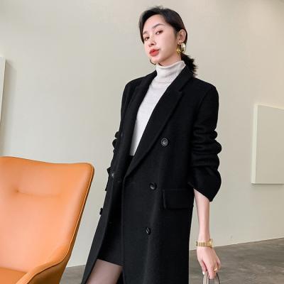 China Breathable high-end custom in 2022 winter high quality new fashion thickening keep warm handmade cross cashmere coat for sale