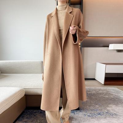 China Wholesale High Quality Camel Hair Spring Breathable High Fashion Breathable Water Wave Cashmere Handmade Coat And Big Double Autumn Pendulum for sale