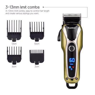 China ABS Kemei KM-1990 Professional Cordless Rechargeable Electric Hair Clipper for sale