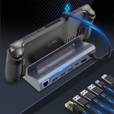 China For Steam Rig Dock 6 in 1 Steam Rig USB 3.0 RJ45 Dock Charging 4K 60Hz Steam Rig Dock for Steam Rig Game Console form of vapor for sale