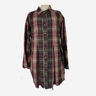 China 2021 Breathable Autumn And Winter Women Casual Long Sleeve Blouse Hot Selling Plaid Shirt for sale