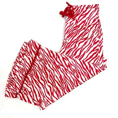 China New Style Women Girls High Quality Cotton QUICK DRY Plus Size Monogram Red Zebra Wide Leg Pajama Pants for sale