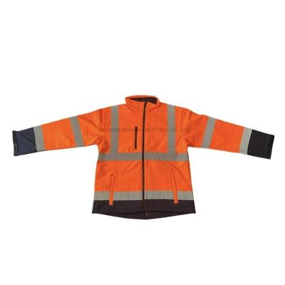 China Comfortable High Visibility Orange Construction Clothes Safety Bomber Jacket Workwear For Men for sale