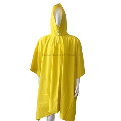 China Durable Hot Yellow Raincoat Polyester Raincoat Sale Thick Adult Motorcycle Rain Poncho for sale