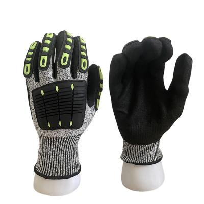 China Durable Industrial Protection HPPE Cut Resistant TPR Anti Impact Nitrile Foam Coating PPE Safety Gloves for sale