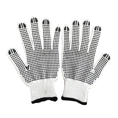 China Wholesale Durable Comfortable Knitted PVC Anti Slip Dots Safety Working Cotton Gloves 10 Gauge for sale