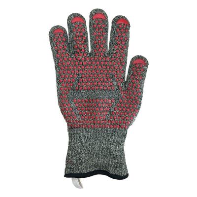 China High Quality Durable Aramid Fiber Silicone Dots Anti Slip Heat Resistant BBQ Kitchen Gloves for sale