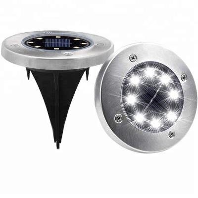 China Theme Park Waterproof 4/8 LED Disc Light Solar Earth Light Solar Garden Light for Home Landscape Yard Driveway Lawn Pathway for sale