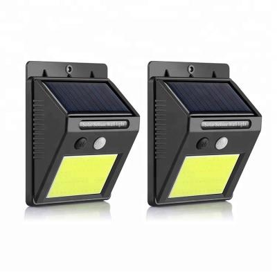 China Outdoor Garden Emergency PIR Motion Sensor COB Led Solar Garden Light Wall Lamp Solar Sensor Wall Light For Fence Street Patio for sale