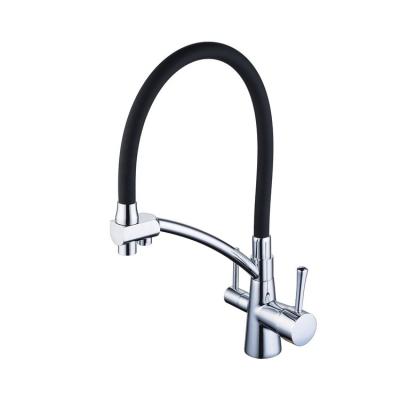 China Pull Out Spray Kitchen Faucet Pull Down Purifying Filter Faucet 360 Degree Rotating Pure Brass Countertop Sink Mixing Faucet for sale