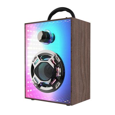 China Customized lights high power bluetooth audio speaker colorful mirror creative audio board wooden logo for sale