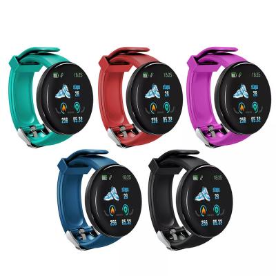 China Newest Bluetooth IP65 Life Cheap Round 1.3 Color Screen Fitness Tracker Watch Heart Rate Monitoring Sports Smart Wristband D18 for sale