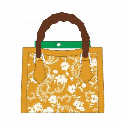 China Couturier Brand Bamboo Handle Paisley Tote Hand Lady Bags for sale