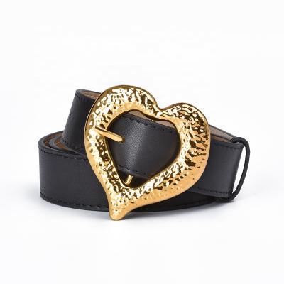 China Fashion Leahter Women Belt Big Buckle Love Agio Women Designer Ladies Genuine Leather Belt for sale