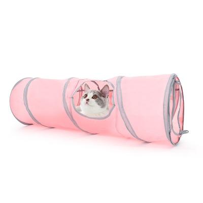 China Breathable Creative Cat Toy Polyester Cloth Rolling Toy Pet Foldable Cat Tunnel for sale