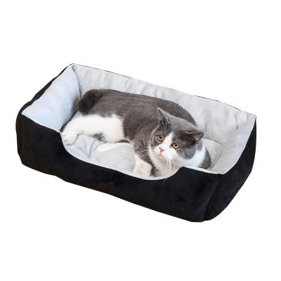 China Breathable High Quality Warm Short Plush Square Comfortable PP Cotton Cat And Dog Kennel for sale