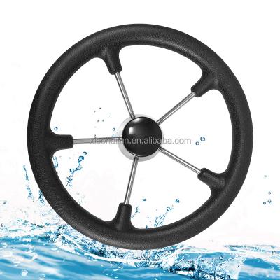 China Boat Hardware Fitting Boat Accessory 5 Spoke Navy 316 Stainless Steel Boat Yacht Hardware Steering Wheel for sale