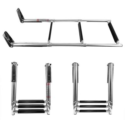 China Boat Hardware Fitting Marine Stainless Steel 3 Steps 316 Stainless Steel Boat Deck Ladder for sale