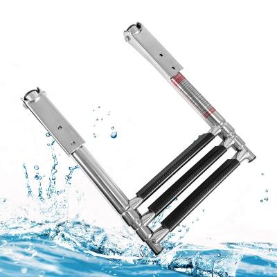 China Boat Hardware Fitting Hingefor Foldable Boat Ladder Small 316 Steps Stainless Steel Boat Deck Ladder for sale