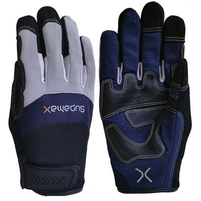 China Full Palm Gloves For Wear Resistant Synthetic Leather Mechanic Working Auto Repair Work Hand Gloves Heavy Duty for sale