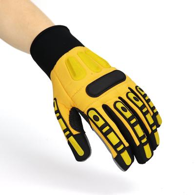 China WORK Synthetic Leather Gloves With TPR Back Safety Gloves Hand Working For Man Mechanic for sale