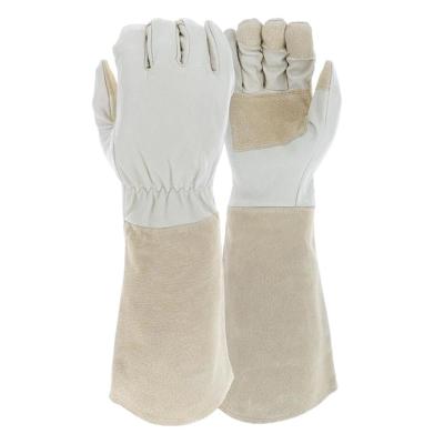 China Wholesale Leather Women's Leather Garden Hog ​​Work Sleeve Long Rose Pruning Gauntlet Garden Unisex Leather Gloves Large for sale