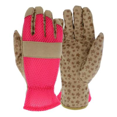 China Garden Work Women's Labor Flower Pruning Medium Safety Gardening Hand Gardening Synthetic Leather Gloves for sale