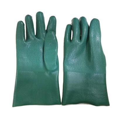 China Handling Chemicals And Dish Working Hand Washing PVC Coated Heavy Duty Rubber Gloves for sale