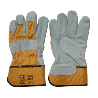 China Full Palm Industrial Work Cheap Bulk Cow Split Safety Leather Working Gloves for sale