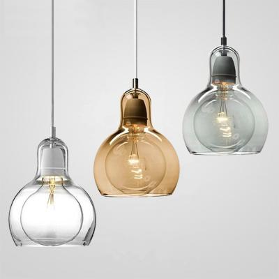 China Modern white Clear Glass Pendant Light Dining Room Bedside Bedroom Mega Bulb Pendant Lamp(WH-GP-156) for sale