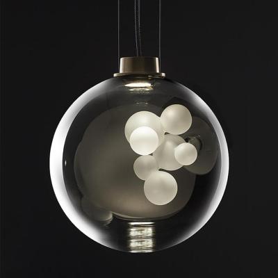 China Modern Glass Pendant Lamp Creative Kitchen Island Lamp Dining Room Bedroom Soap Ball Pendant Lights(WH-GP-127) for sale