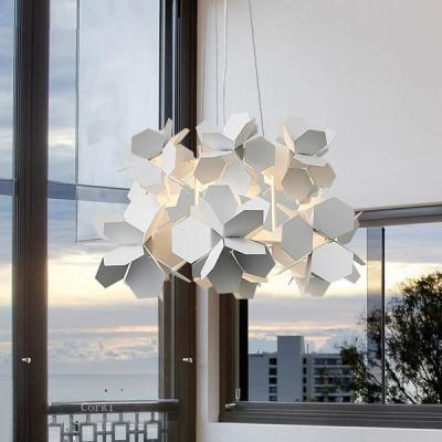 China Modern  White Black Simple Chandeliers Dining Room Living Room Geometric Cumulus Chandelier(WH-MI-346) for sale