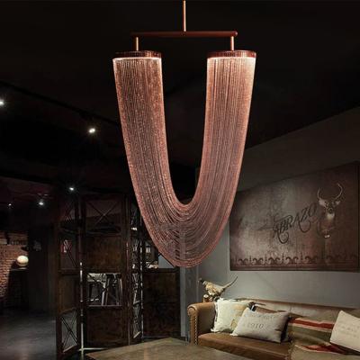 China Modern Aluminum Chain Tassel  Chandelier Home Kitchen Island rose gold Chandelier(WH-MI-416) for sale