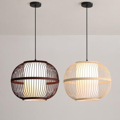 China Bamboo Weaving Pendant Lamps Chinese Zen Tea Room Lamp Hotel Droplight(WH-WP-63) for sale