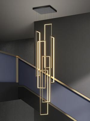 China Modern LED Stair long chandelier minimalist creative rectangular chandelier(WH-NC-110) for sale