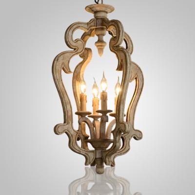 China Dark wood farmhouse wood chandelier (WH-CI-12) for sale