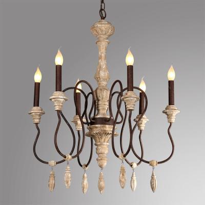 China French style wooden chandeliers hanging light for indoor lighting (WH-CI-65) for sale