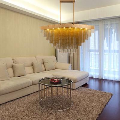 China Modern pull chain chandelier Gold Color For Project Lighting (WH-CC-12) for sale