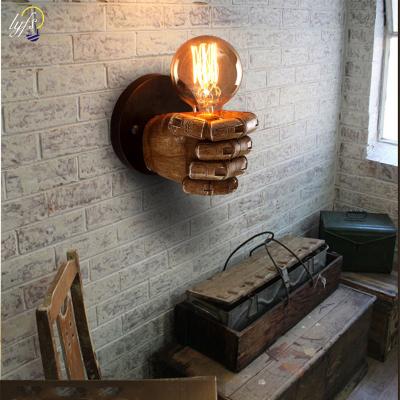 China LED Retro Wall Lamp Cafe Bedroom  Creative Fist Resin Light wall mounted led lamps (WH-VR-19） for sale