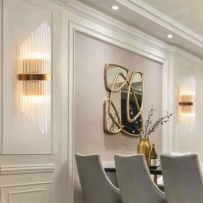 China Bedside Livingroom Decoration LED Sconce Lamp Bathroom Home Light Crystal Golden Wall Light(WH-OR-152) for sale