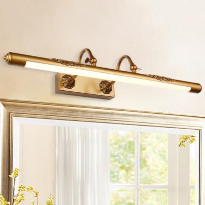 China Adjustable Retro Bathroom LED Mirror Light Bronze Carved Bathroom Cabinet Vanity Mirror Light(WH-MR-42) for sale