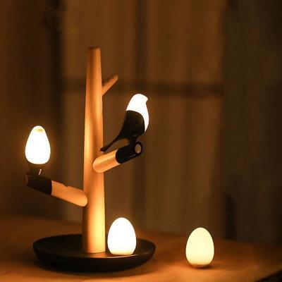 China Chinese Style Lucky Bird LED Night Table Lamp Wood Base bird table lamp(WH-MTB-91) for sale