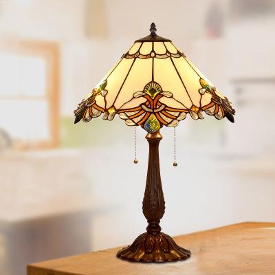 China Art Deco Stained Glass Tiffanylamp Bed side Large Vintage Luxury Table Lamp(WH-TTB-06) for sale