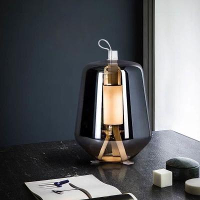 China Nordic Creative LED Table Light Smoky Gray Glass Reading Luisa LED Table Lamp(WH-MTB-218) for sale