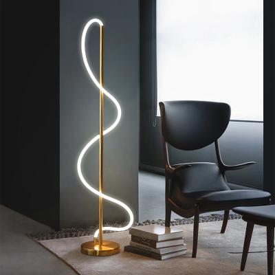 China Floor lamp extremely simple light luxury modern simple creative line bedroom living room floor lamp(WH-MFL-103) for sale