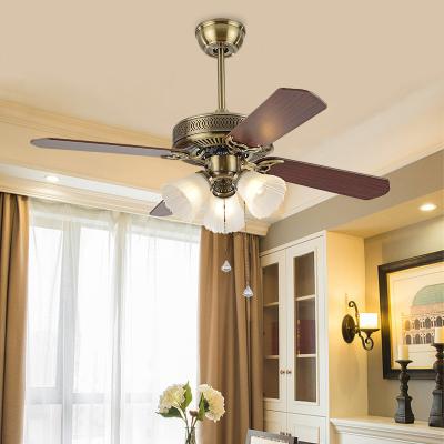 China 110V 220V Wood ceiling fan lamp remote control dimming 42 inch  for restaurant Living room led ceiling fan (WH-CLL-16) for sale